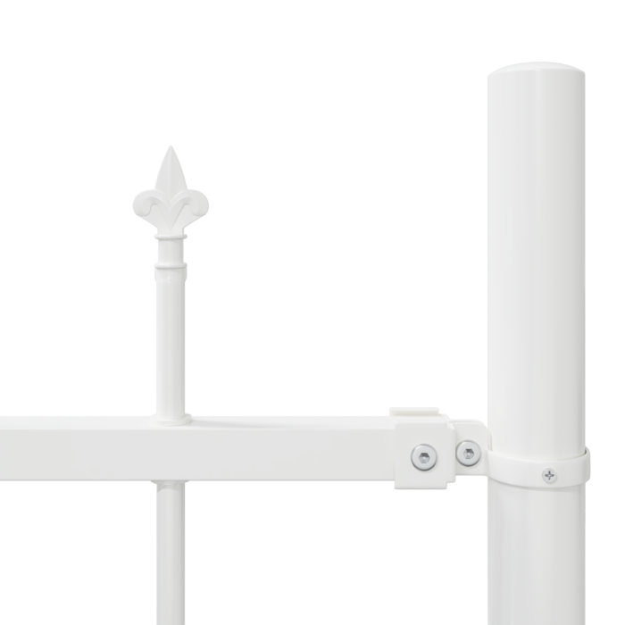 Vidaxl Garden Fence With Hoop Top - White, 11.9 X 1 M, Steel