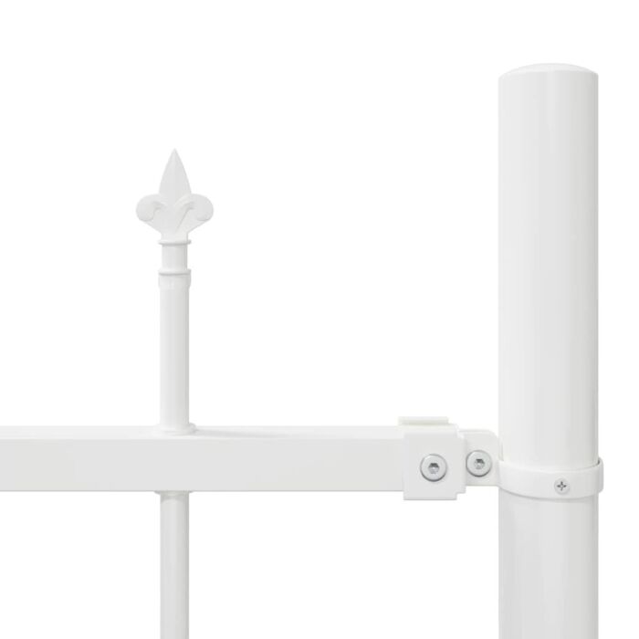 Vidaxl Garden Fence With Hoop Top - White, 11.9 X 1 M, Steel