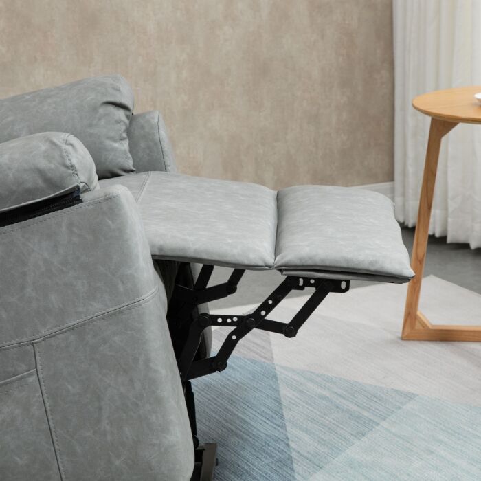 Homcom Power Lift Chair Electric Riser Recliner, Faux Leather Sofa Lounge Armchair With Remote Control And Side Pocket, Grey
