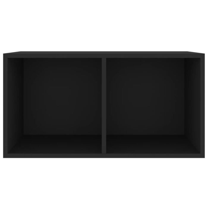 Vidaxl Vinyl Storage Box Black 71x34x36 Cm Engineered Wood