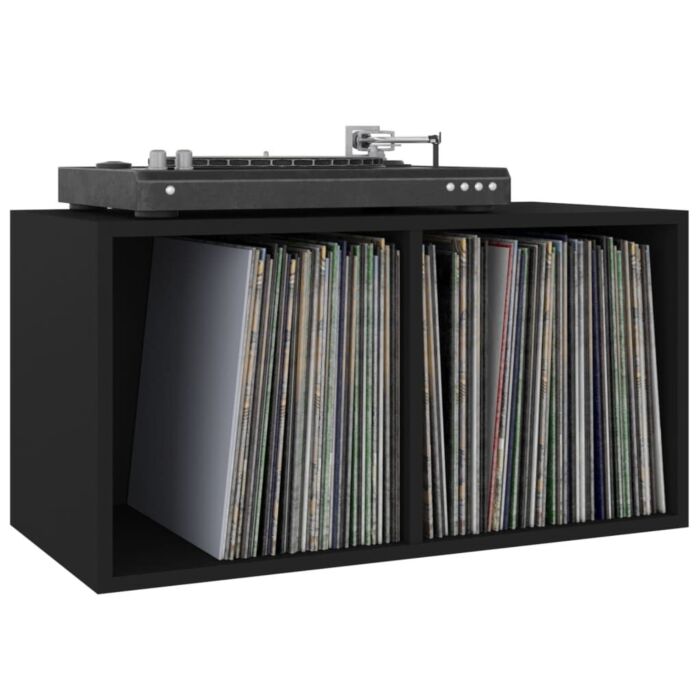 Vidaxl Vinyl Storage Box Black 71x34x36 Cm Engineered Wood