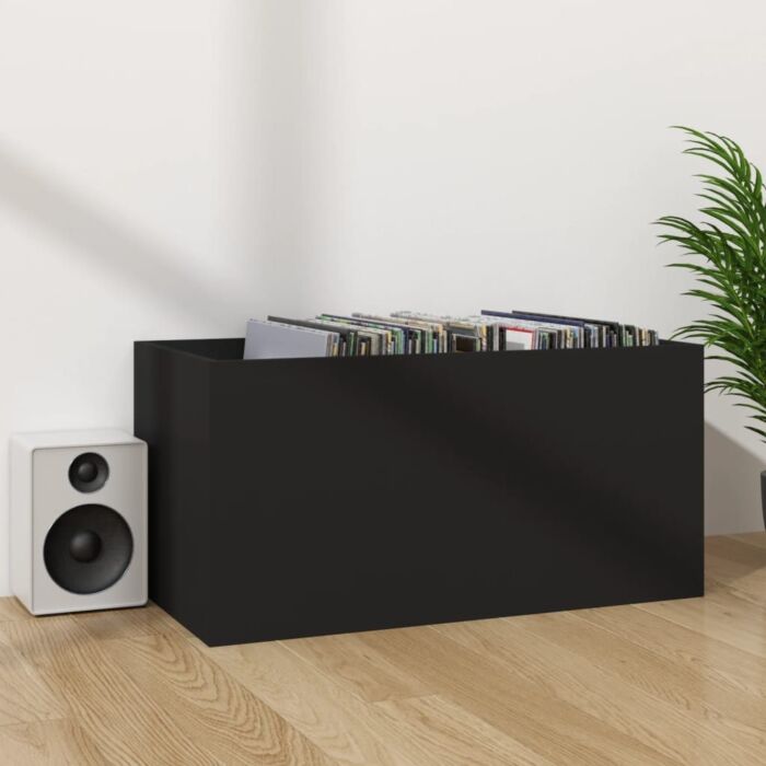 Vidaxl Vinyl Storage Box Black 71x34x36 Cm Engineered Wood