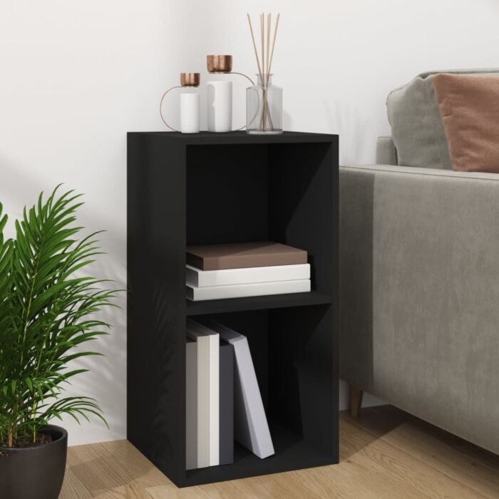 Vidaxl Vinyl Storage Box Black 71x34x36 Cm Engineered Wood