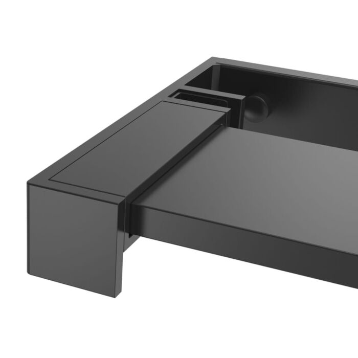 Vidaxl Walk-in Shower Wall With Shelf Black 118x190 Cm Esg Glass&aluminium