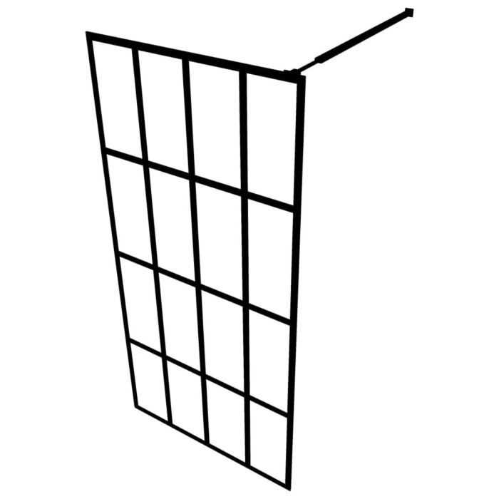 Vidaxl Walk-in Shower Wall With Shelf Black 118x190 Cm Esg Glass&aluminium