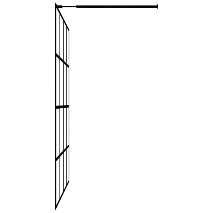 Vidaxl Walk-in Shower Wall With Shelf Black 118x190 Cm Esg Glass&aluminium