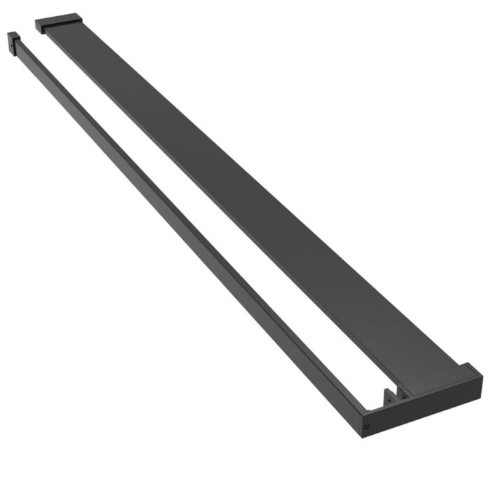 Vidaxl Walk-in Shower Wall With Shelf Black 118x190 Cm Esg Glass&aluminium