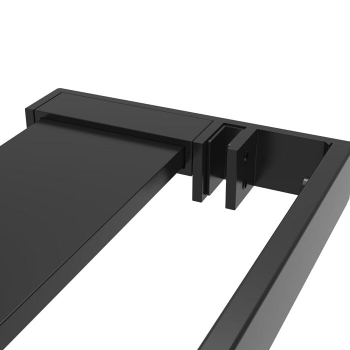 Vidaxl Walk-in Shower Wall With Shelf Black 118x190 Cm Esg Glass&aluminium