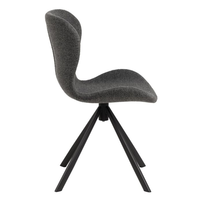 Batilda Swivel Dining Chairs In Grey Fabic Set Of 2