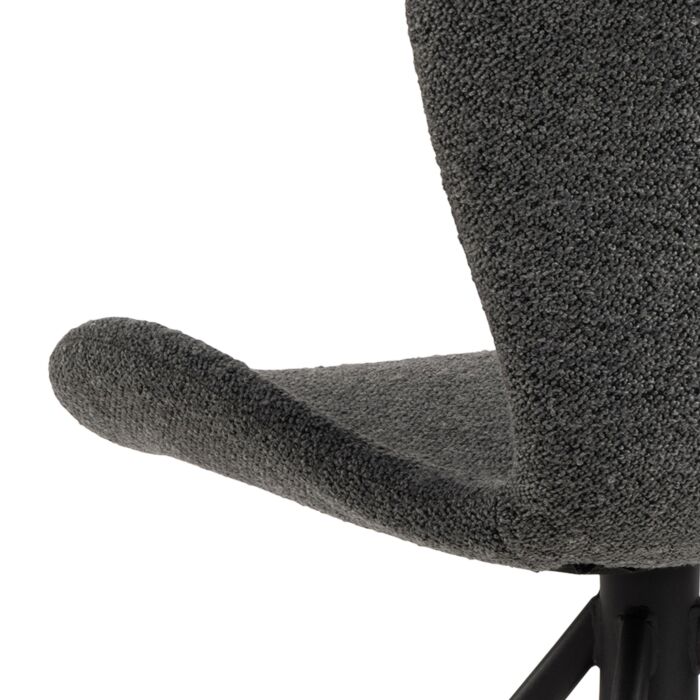 Batilda Swivel Dining Chairs In Grey Fabic Set Of 2