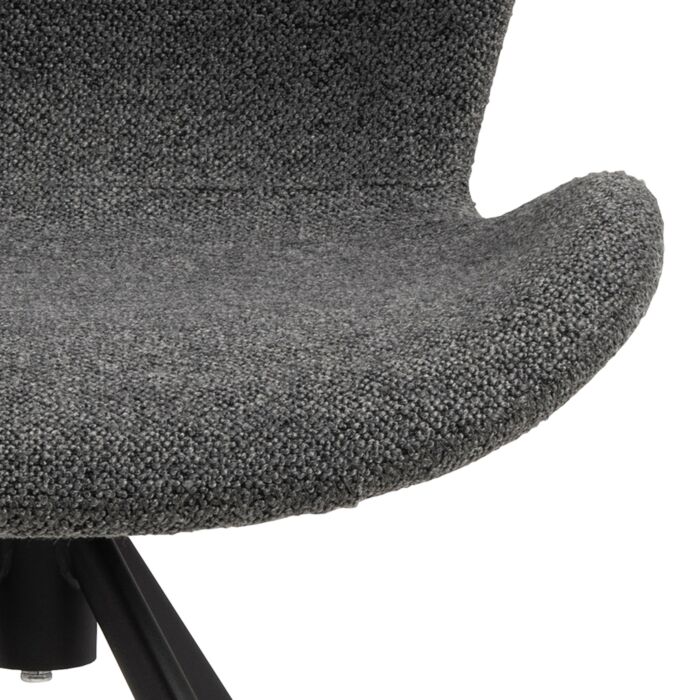 Batilda Swivel Dining Chairs In Grey Fabic Set Of 2