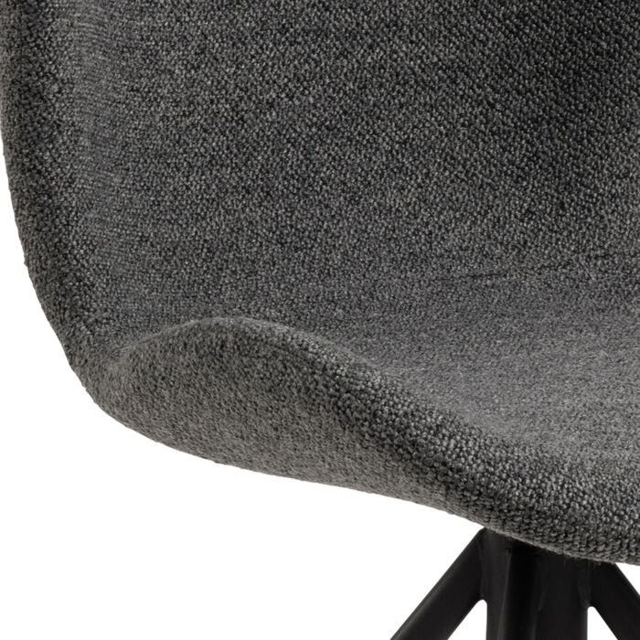 Batilda Swivel Dining Chairs In Grey Fabic Set Of 2
