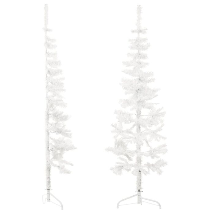 Vidaxl Slim Artificial Half Christmas Tree With Stand White 120 Cm