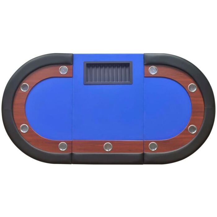 Vidaxl 10-player Poker Table With Dealer Area And Chip Tray Blue