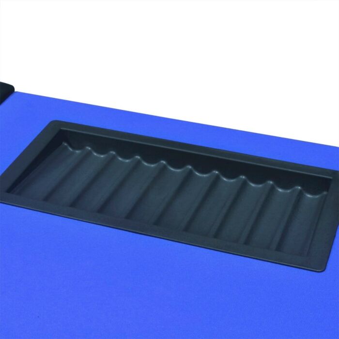 Vidaxl 10-player Poker Table With Dealer Area And Chip Tray Blue