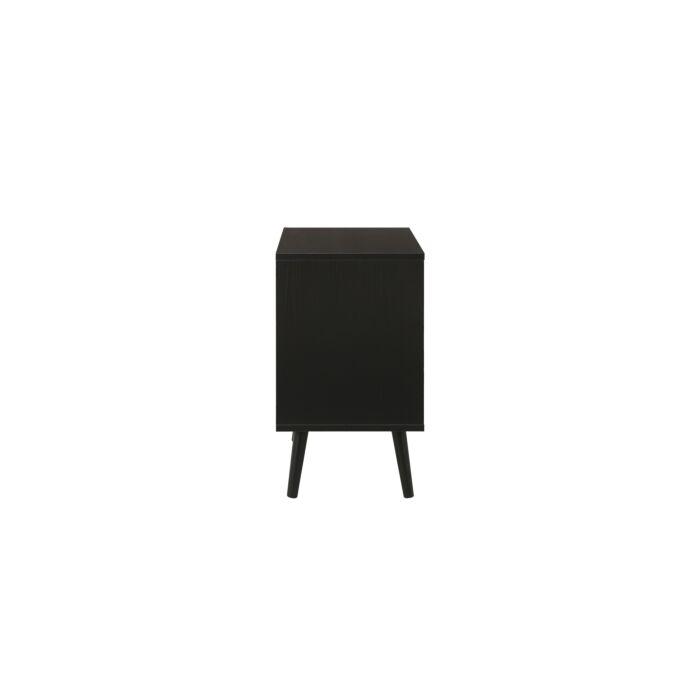 Croxley 2 Drawer Rattan Bedside Black