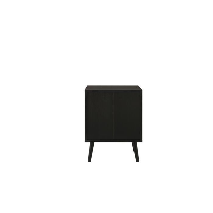 Croxley 2 Drawer Rattan Bedside Black
