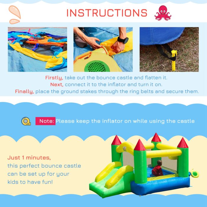 Homcom Inflatable Kids Bounce Jumper W/ Blower