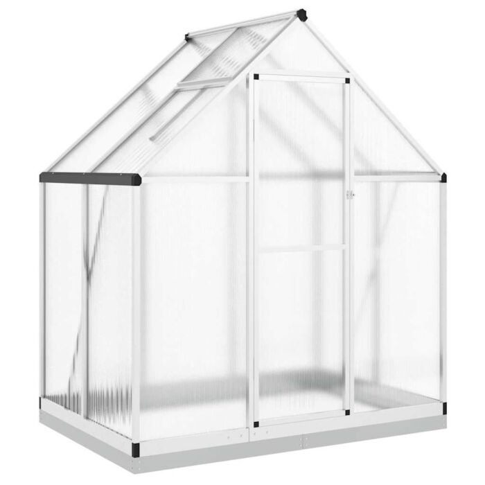 Vidaxl Greenhouse With Base Frame Silver 169x114x202 Cm Aluminium