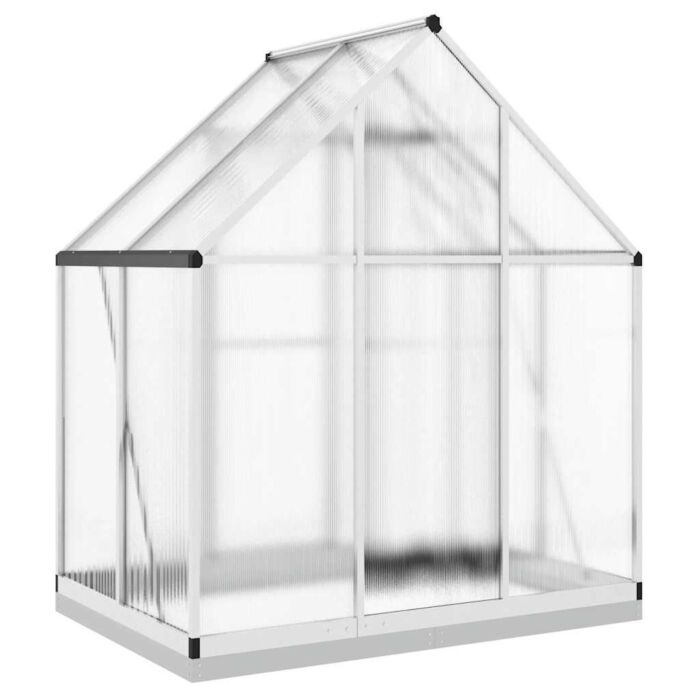 Vidaxl Greenhouse With Base Frame Silver 169x114x202 Cm Aluminium