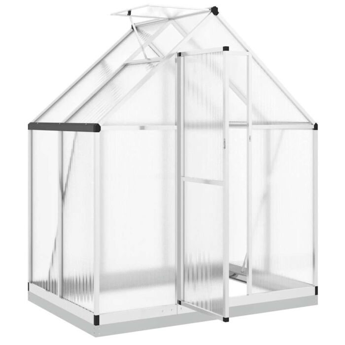 Vidaxl Greenhouse With Base Frame Silver 169x114x202 Cm Aluminium