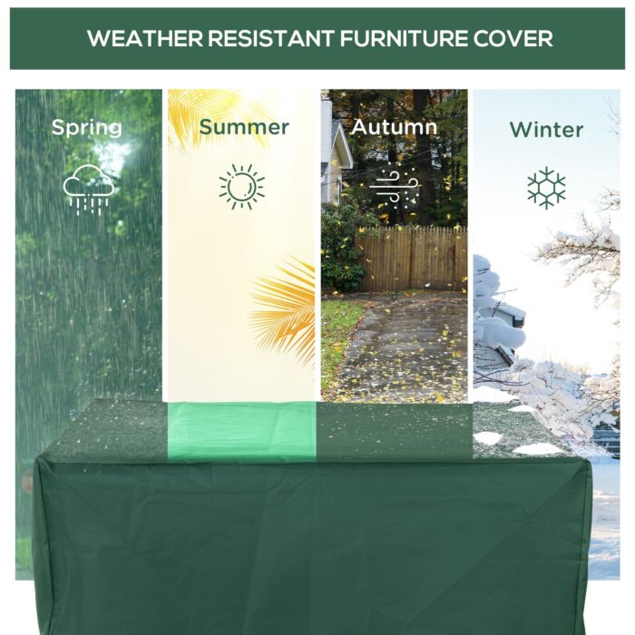 Outsunny 600d Garden Furniture Cover Outdoor Garden Rattan Furniture Protection Oxford Patio Set Cover Waterproof Anti-uv Green 245 X 165 X 55cm