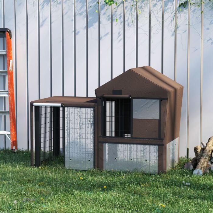 Pawhut Rabbit Hutch Cover, Water-resistant Pets Cage Protector, Breathable Guinea Pig Cage Cover - Brown