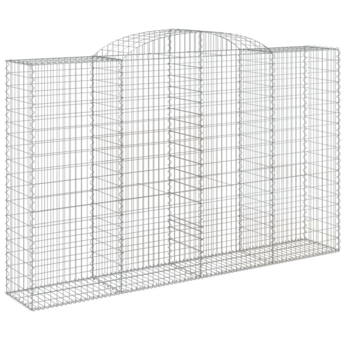 Vidaxl Arched Gabion Baskets 2 Pcs 300x50x180/200 Cm Galvanised Iron