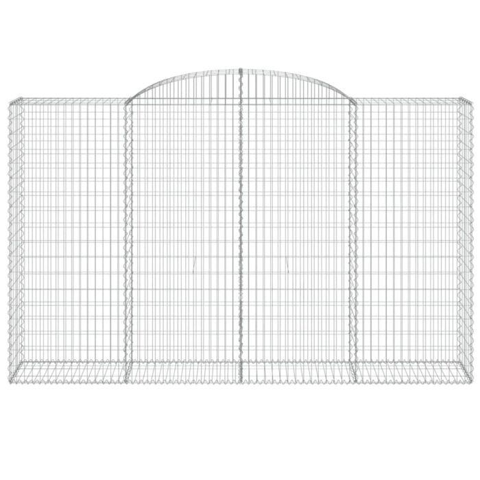 Vidaxl Arched Gabion Baskets 2 Pcs 300x50x180/200 Cm Galvanised Iron