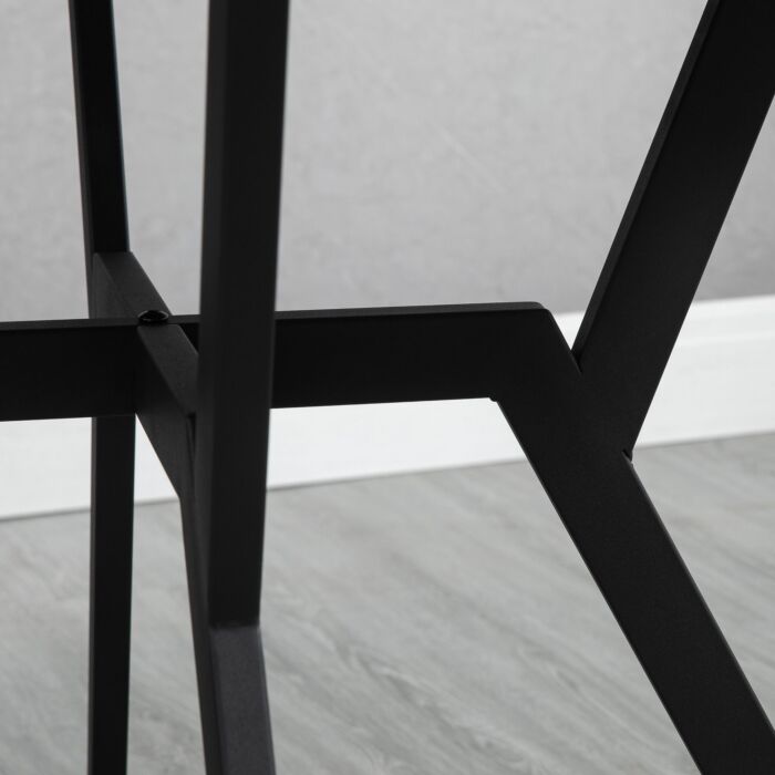 Homcom Dining Room Table With Black Legs Anti-slip Foot Pads For 90 X 76 Cm Brown