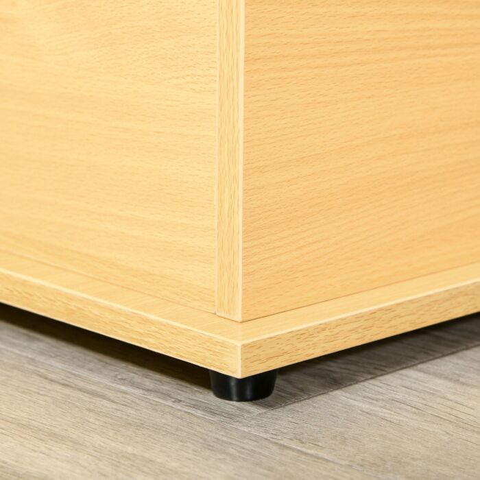 Homcom Wooden Storage Trunk Clothes Toy Chest Bench Seat Ottoman Bedding Blanket Trunk Container With Lid - Burlywood