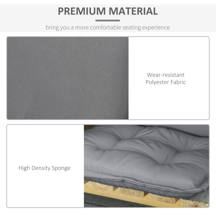 Outsunny Set Of 2 Outdoor Chair Cushions, High Back Padded Patio Chair With Pillow,20l X 50w X 9d Cm Dark Grey
