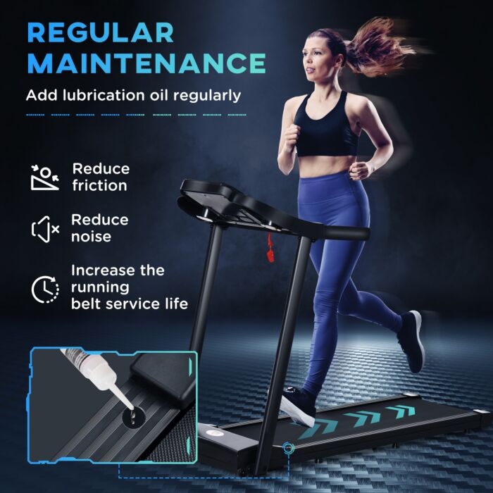 Homcom 1.5hp Treadmill, 12km/h Electric 1.5hp Motorised Running Machine, W/ 12 Programs, Led Display, For Home Gym Indoor Fitness