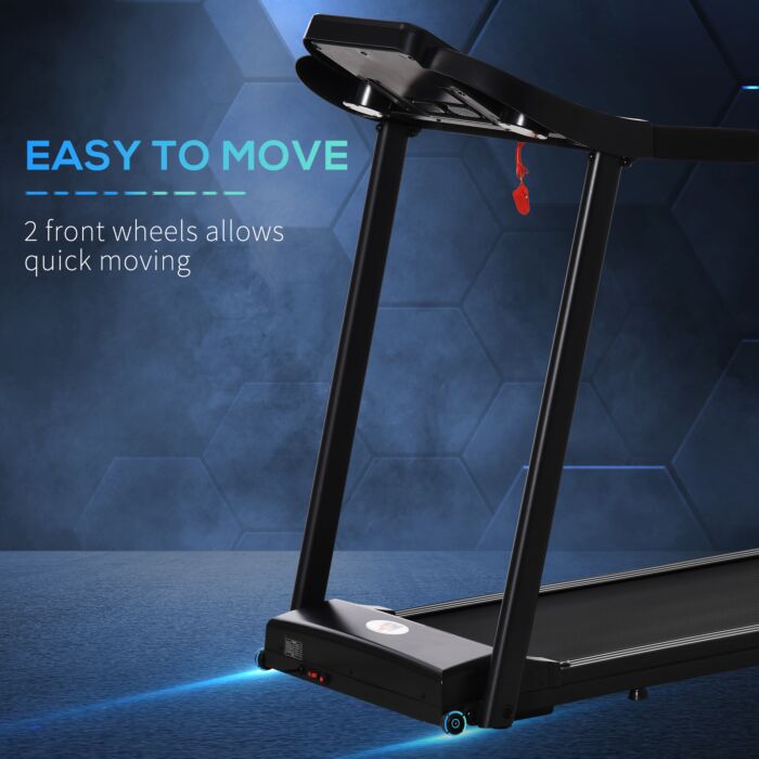 Homcom 1.5hp Treadmill, 12km/h Electric 1.5hp Motorised Running Machine, W/ 12 Programs, Led Display, For Home Gym Indoor Fitness