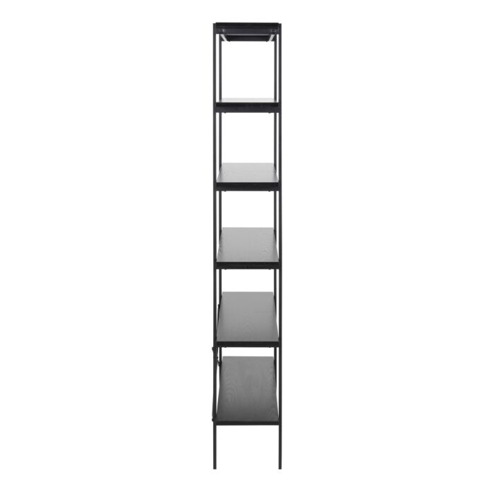 Angus Bookcase With 5 Shelves In Black