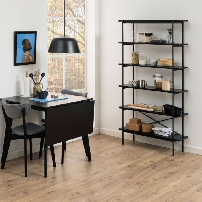 Angus Bookcase With 5 Shelves In Black