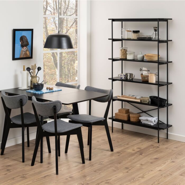 Angus Bookcase With 5 Shelves In Black