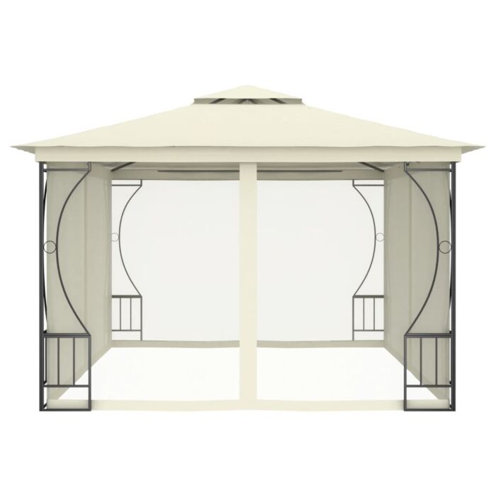 Vidaxl Gazebo With Nets 300x400x265 Cm Cream