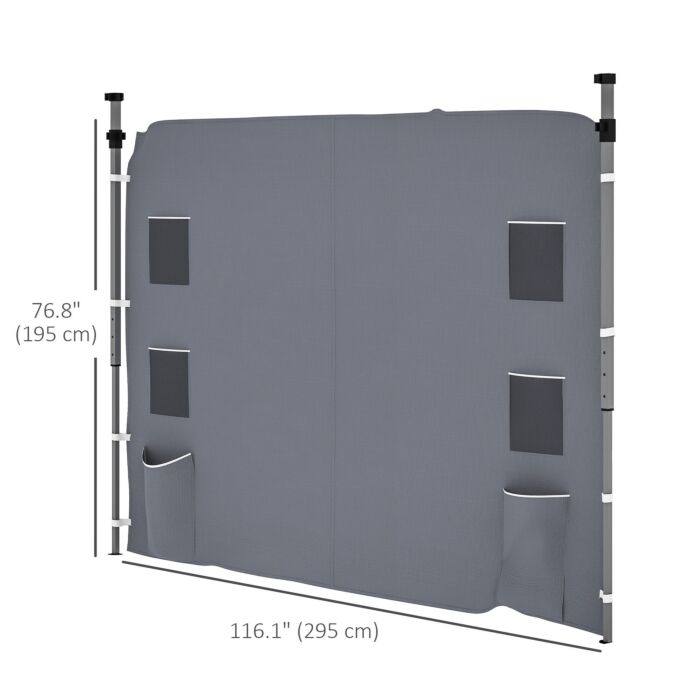 Outsunny 195 X 295cm Replacement Gazebo Sidewall - Grey