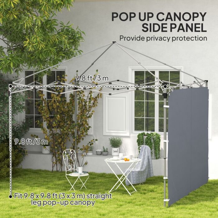 Outsunny 195 X 295cm Replacement Gazebo Sidewall - Grey