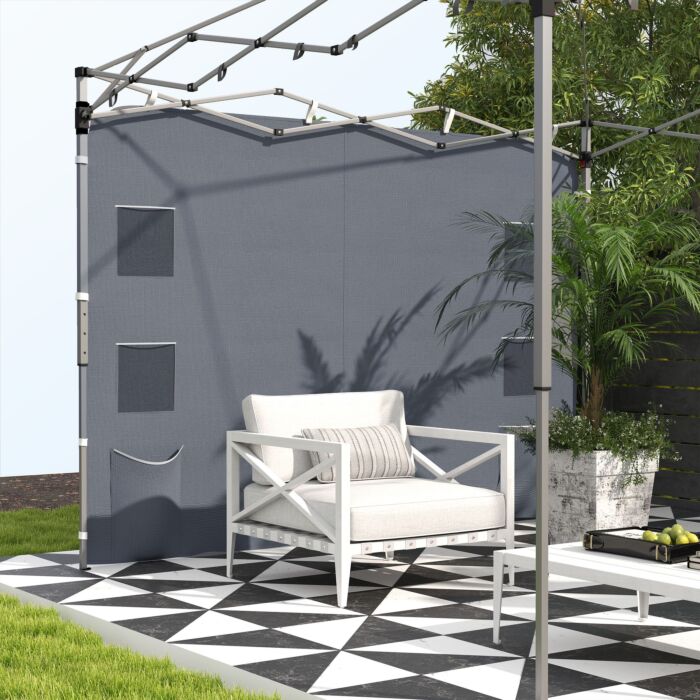 Outsunny 195 X 295cm Replacement Gazebo Sidewall - Grey