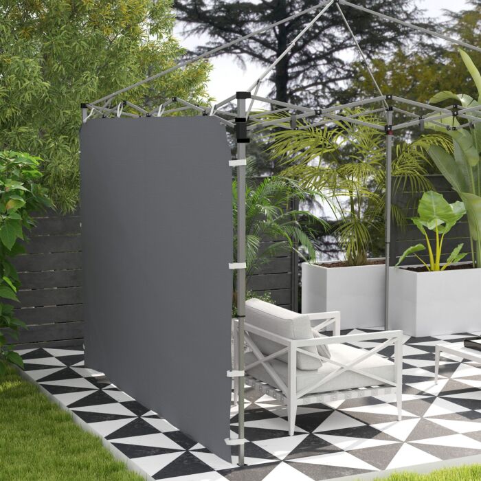 Outsunny 195 X 295cm Replacement Gazebo Sidewall - Grey