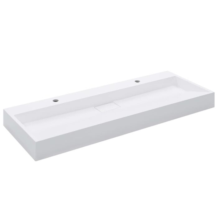 Vidaxl Wash Basin 120x46x11 Cm Mineral Cast/marble Cast White