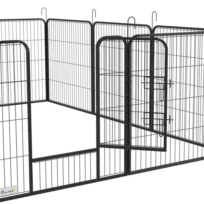 Pawhut Heavy Duty Puppy Play Pen, 12 Panels Pet Exercise Pet, Pet Playpen For Small And Medium Dogs