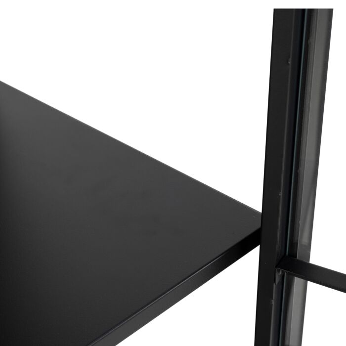 Newcastle Tall 2 Door Display Cabinet In Matt Black