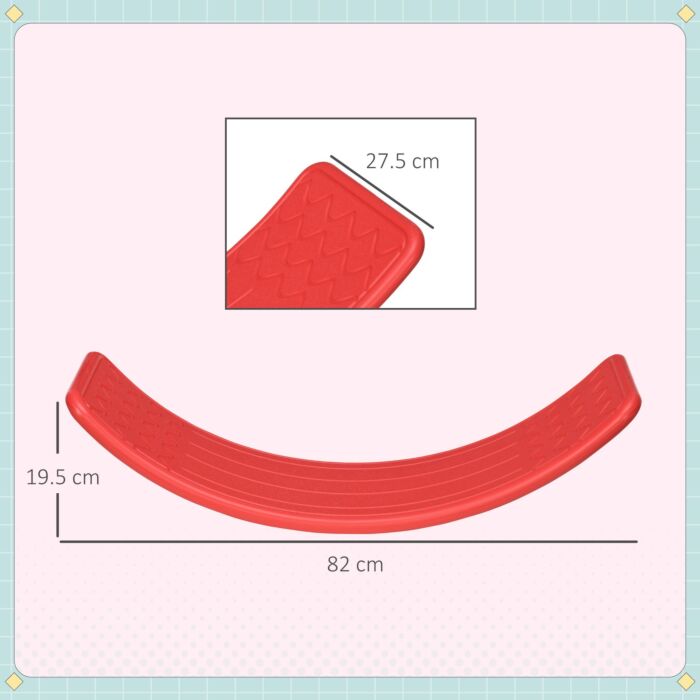 Zonekiz Balance Board Kids Wobble Board, Stepping Stone, Montessori Toy For Children, Nursery Toy, For Ages 3-6 Years, 82 X 27.5 X 19.5cm - Red