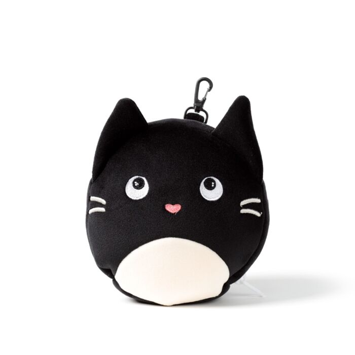 Feline Fine Cat Relaxeazzz Plush Round Travel Pillow & Eye Mask Set