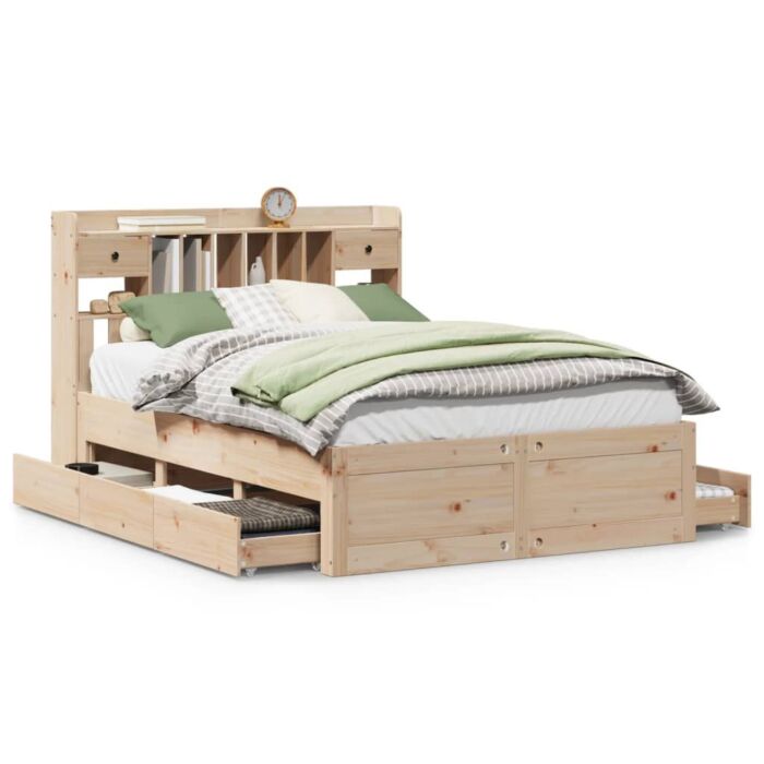 Vidaxl Bookcase Bed Without Mattress 140x190 Cm Solid Wood Pine