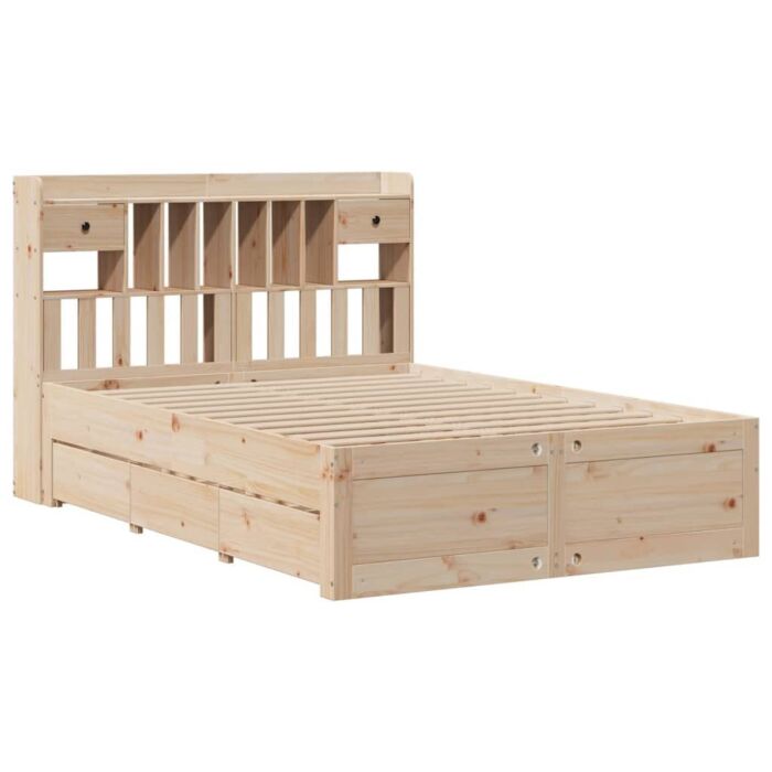 Vidaxl Bookcase Bed Without Mattress 140x190 Cm Solid Wood Pine