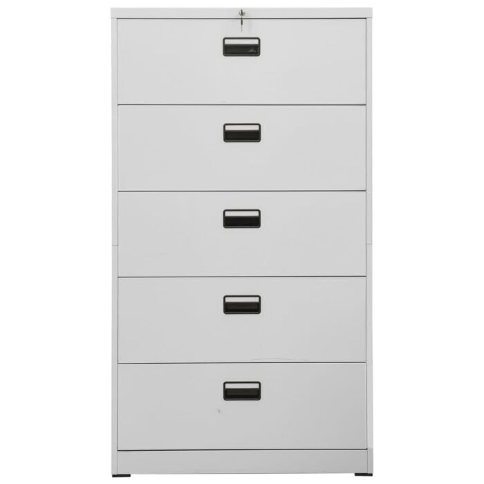 Vidaxl Filing Cabinet Light Grey 90x46x164 Cm Steel